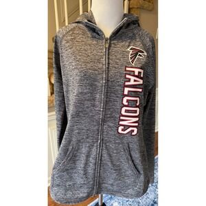 NFL Team Apparel Atlanta Falcons Womens Large Gray Space Dye Full Zip Hoodie